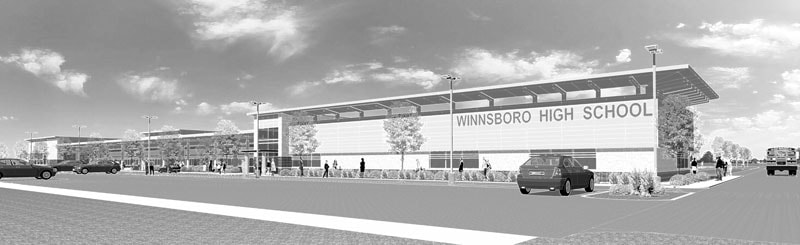 Architectural rendering new Winnsboro ISD High School